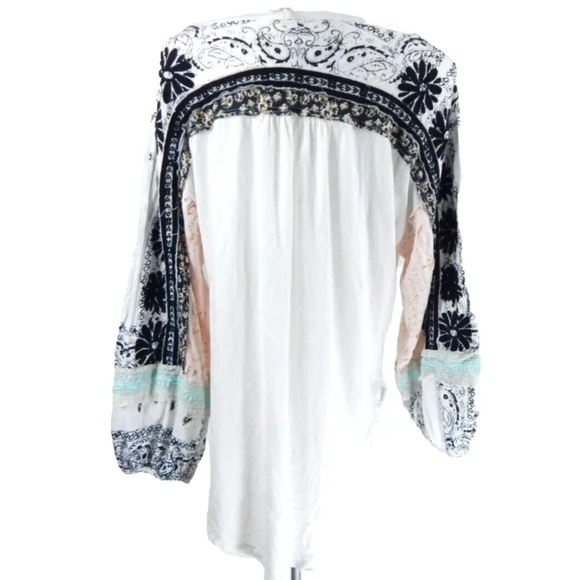 Free People Tripoli Embroidered Patchwork Sleeve Top - Picture 3 of 4